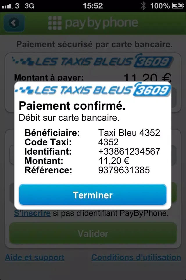 PayByPhone Taxis Bleus Screenshots