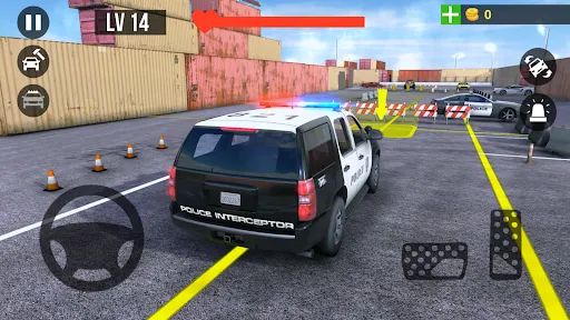 ภาพหน้าจอของ Police Car Parking Real Car