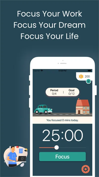 Capturas de tela do Focus Road: Pomodoro Timer