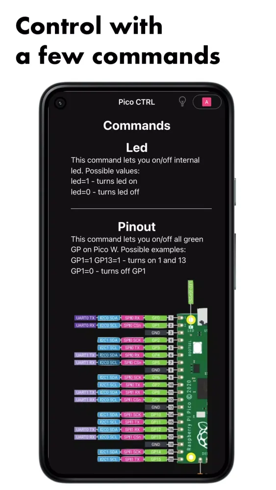 Zrzuty ekranu Pico W Ctrl: control w/o code