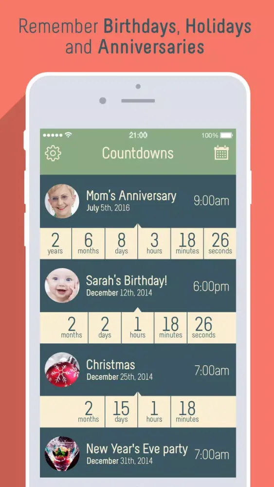 Countdown Calendar Pro - Important Event Reminder Countdowns & Timers for Birthdays, Anniversaries and More Screenshots