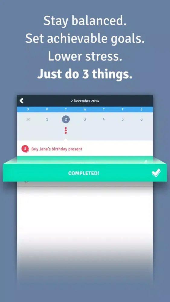 Captures d'écran de Do 3 Things (Pro Version) - Daily Procrastination and Motivation Tool Organizer