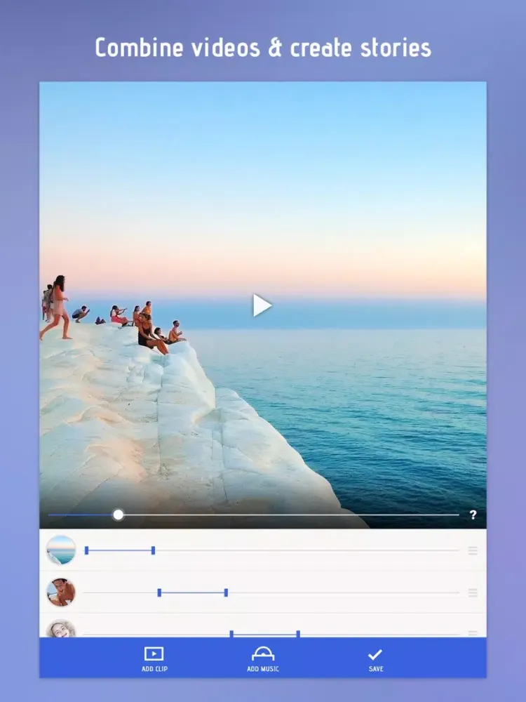 Combine Videos & Clips Together In Video Slideshow iPad 应用截图