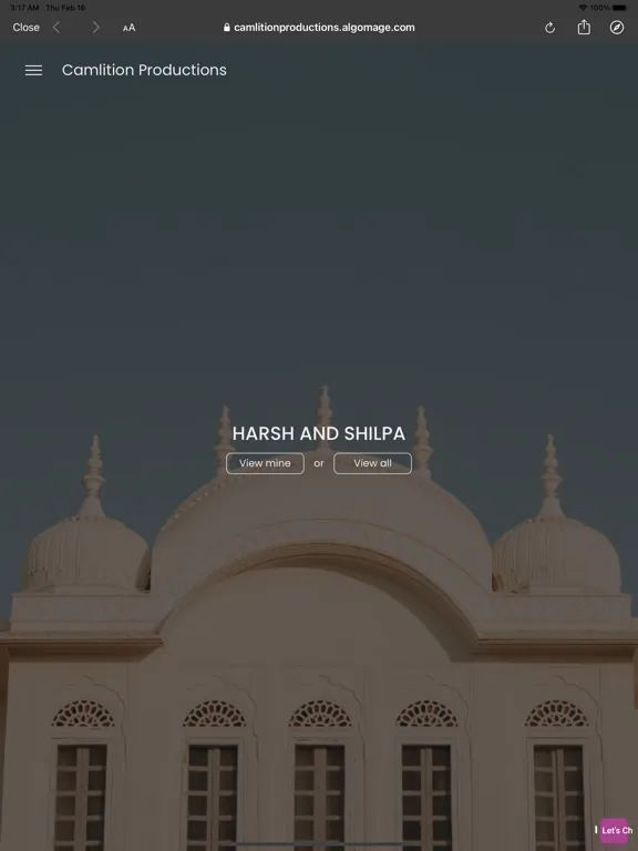 Ảnh chụp màn hình của Camlition Productions iPad 