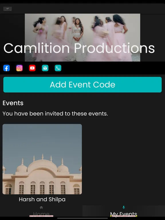 Ảnh chụp màn hình của Camlition Productions iPad 