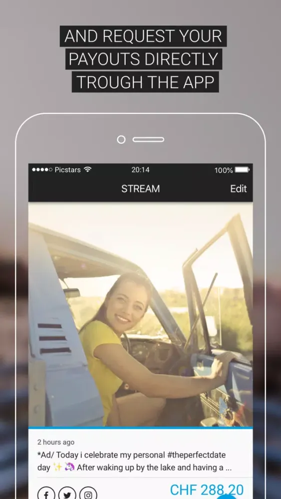 Picstars Influencer App Screenshots