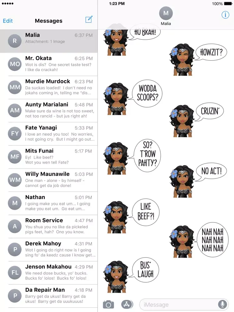 Ảnh chụp màn hình của Pidginmoji Female Heroes iPad 
