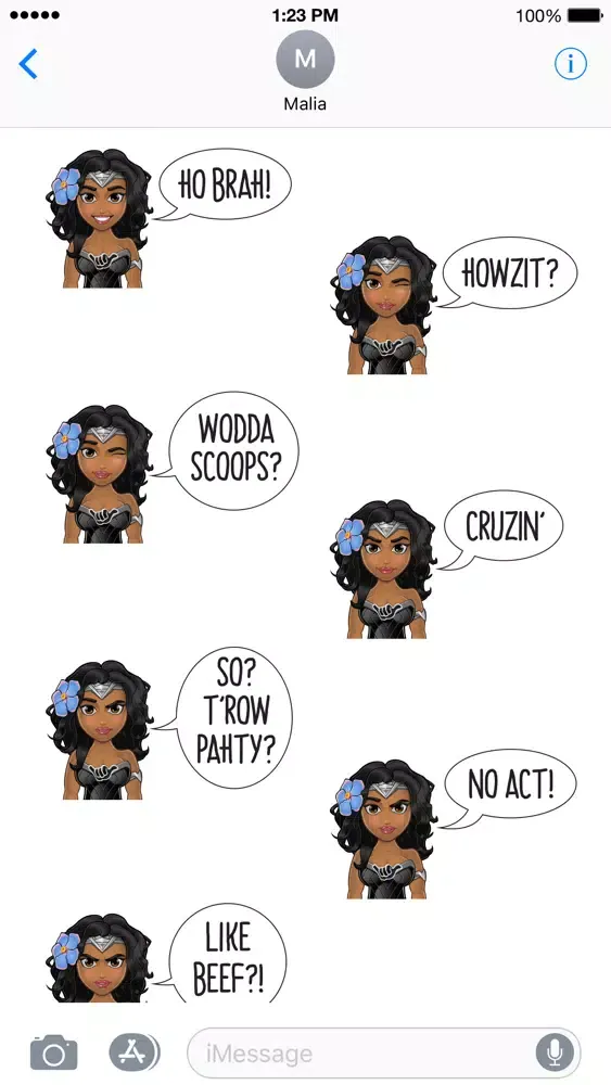 Ảnh chụp màn hình của Pidginmoji Female Heroes