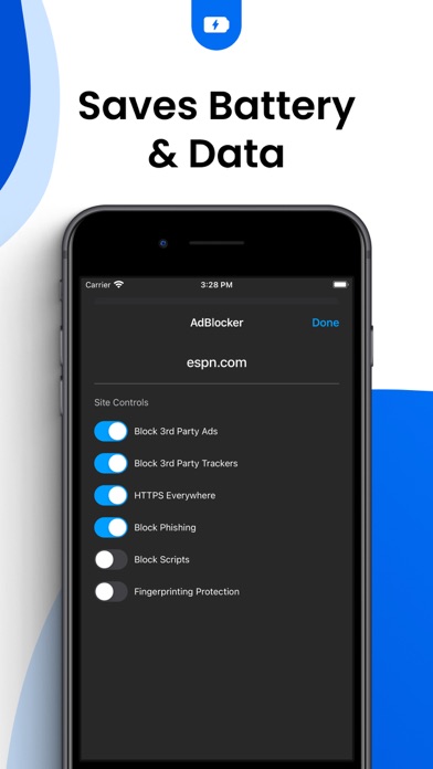 Ảnh chụp màn hình của Halt: AdBlock Browser