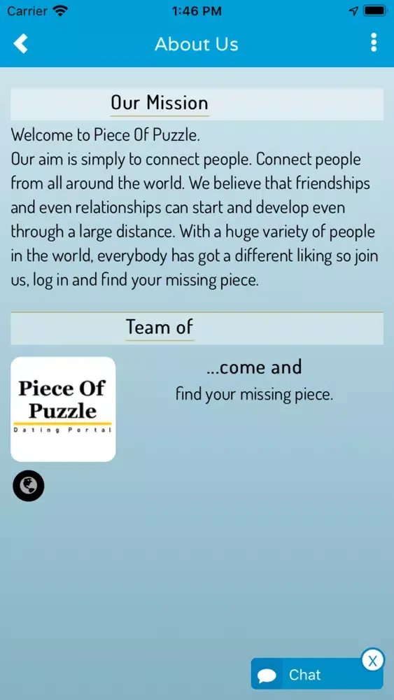 Capturas de tela do Piece Of Puzzle Dating Portal