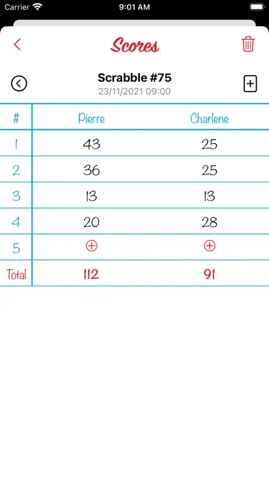 ภาพหน้าจอของ Scores