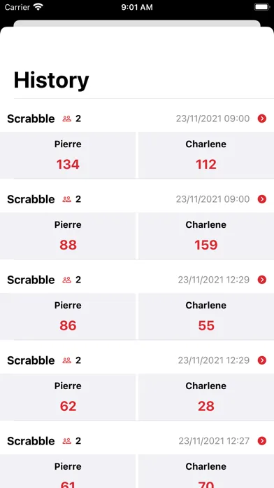 ภาพหน้าจอของ Scores