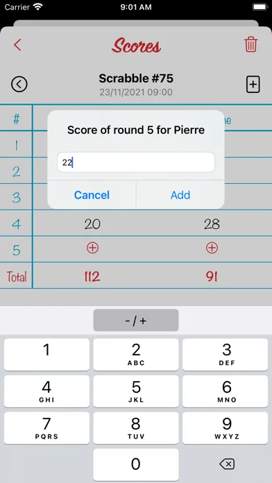 ภาพหน้าจอของ Scores