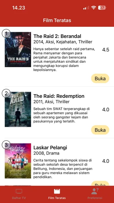 Captures d'écran de ► Jadwal TV Indonesia