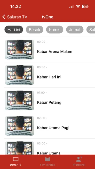 Captures d'écran de ► Jadwal TV Indonesia