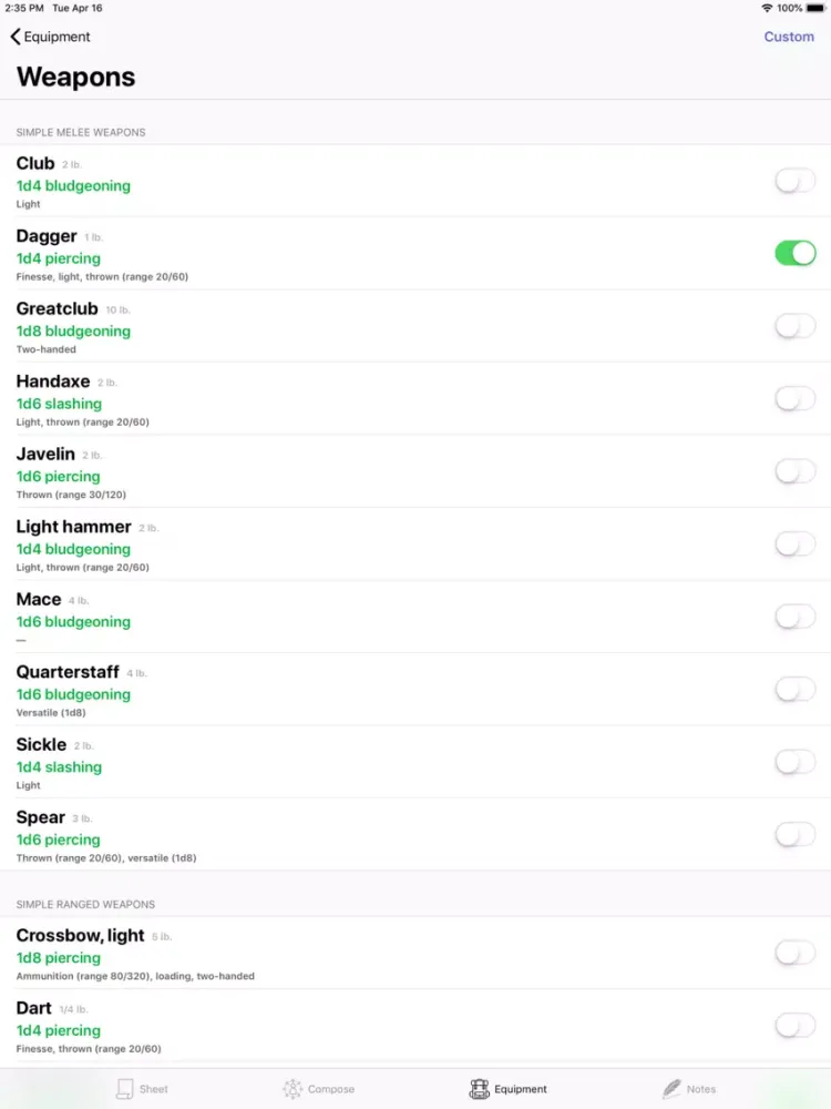 Tangkapan layar Critico! | Smart Sheet for D&D iPad 