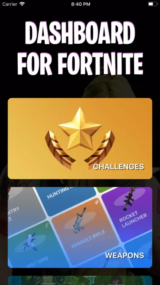 Dashboard for Fortnite سکرین شاٹس