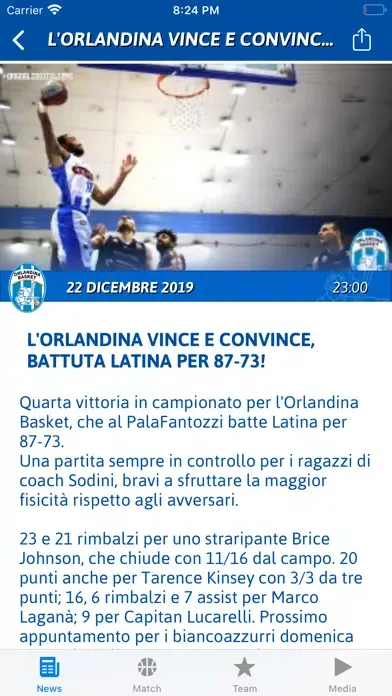 Orlandina Basket App應用截圖