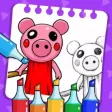 Draw Piggy Coloring Draw Piggy Coloring