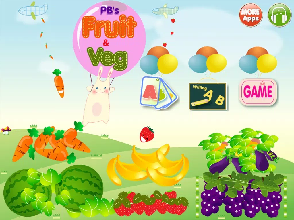 ABC Alphabet Fruit Veg Flashcards Write iPad  스크린샷