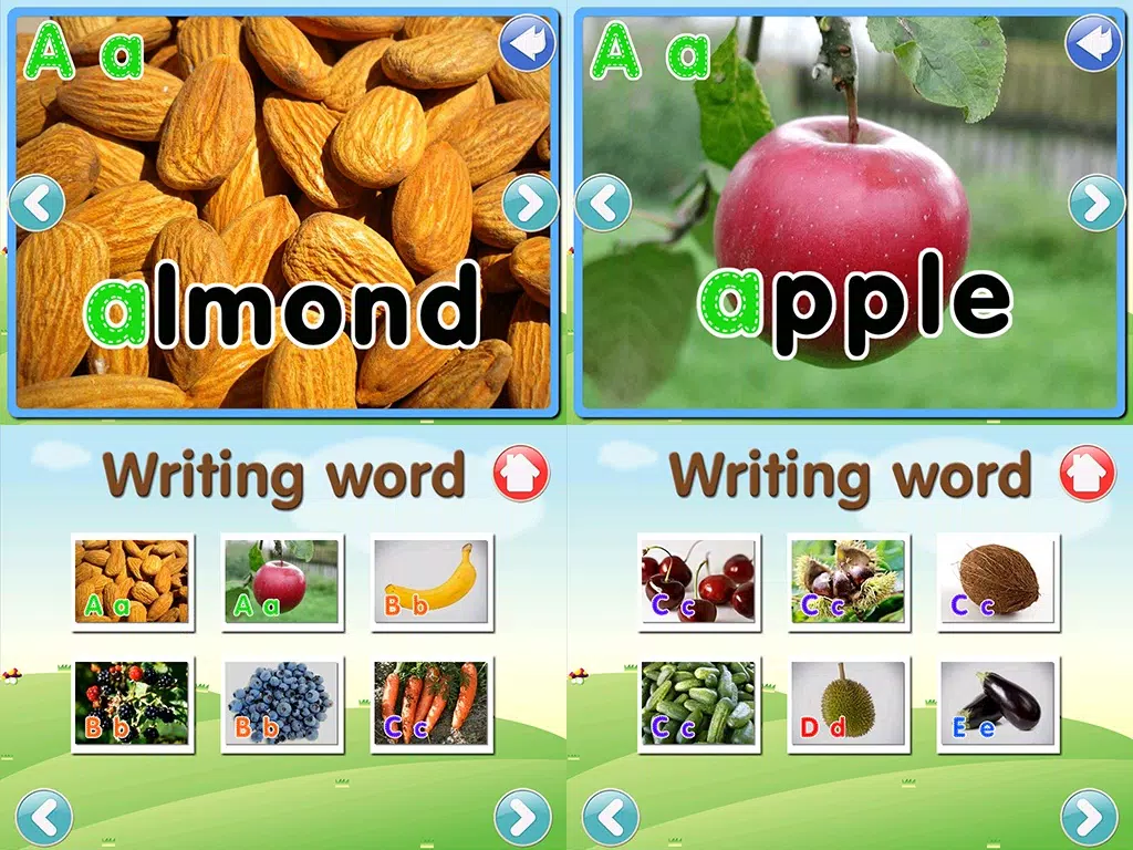 ABC Alphabet Fruit Veg Flashcards Write iPad  스크린샷