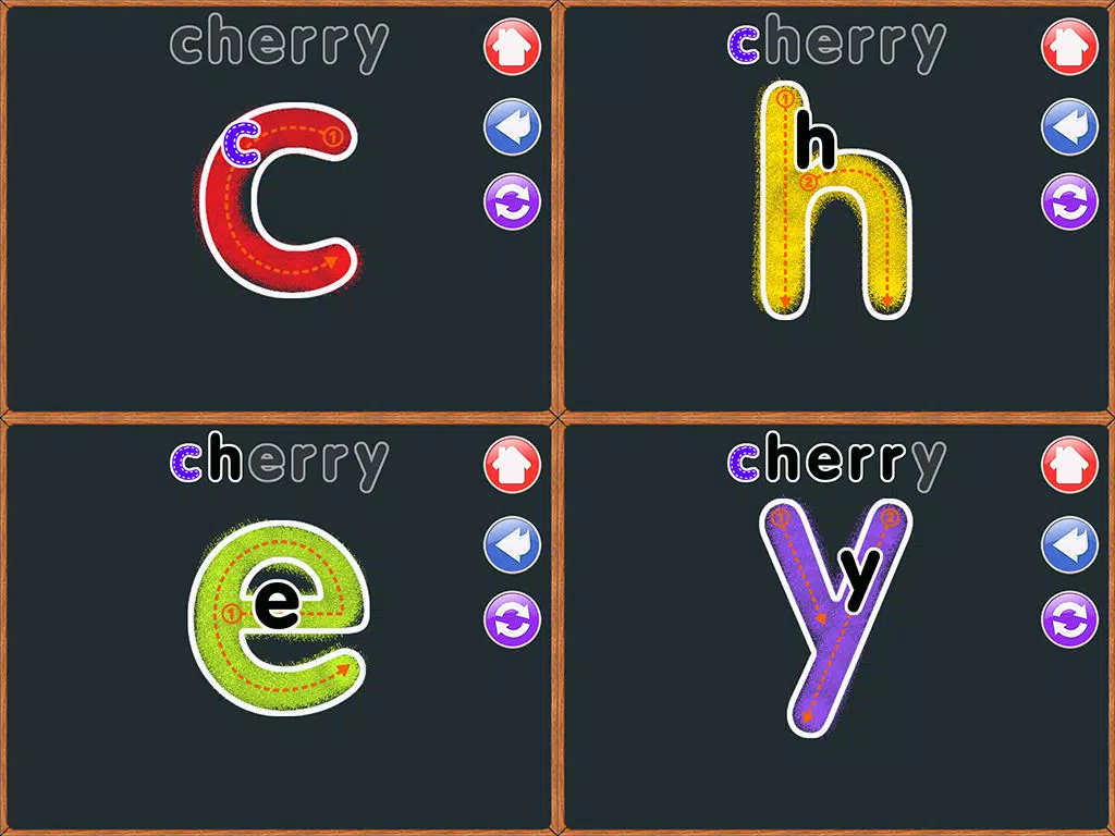 ABC Alphabet Fruit Veg Flashcards Write iPad  스크린샷