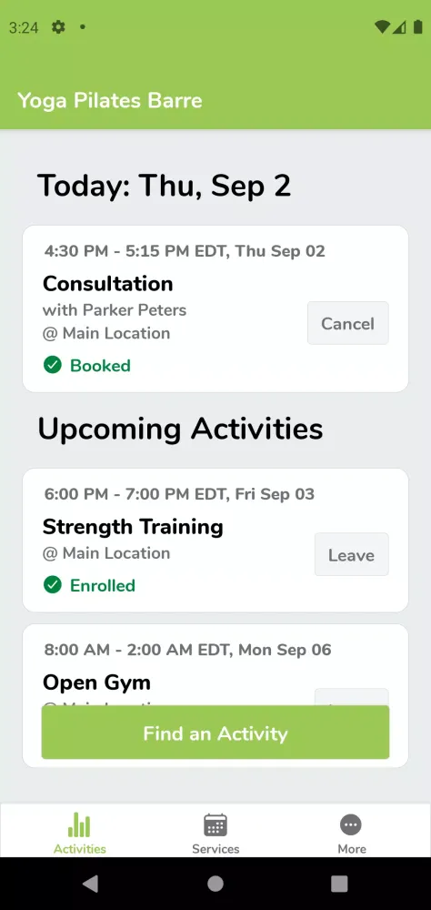 Captures d'écran de Yoga Pilates Barre