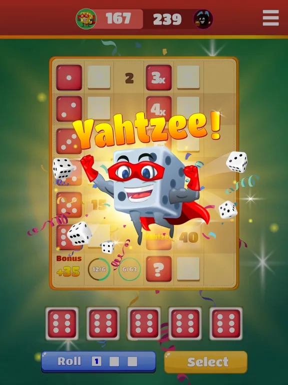 Tangkapan layar Yahtzee! Dice Master iPad 