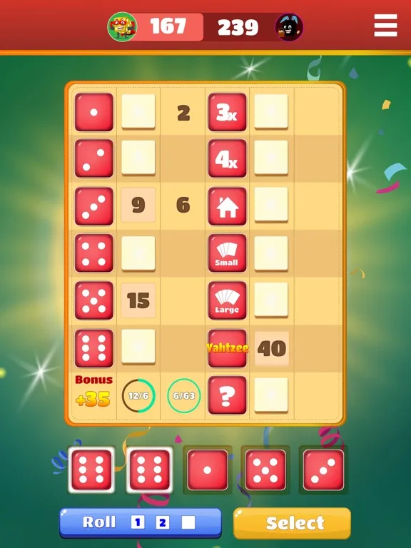 Tangkapan layar Yahtzee! Dice Master iPad 