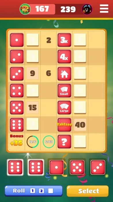Tangkapan layar Yahtzee! Dice Master