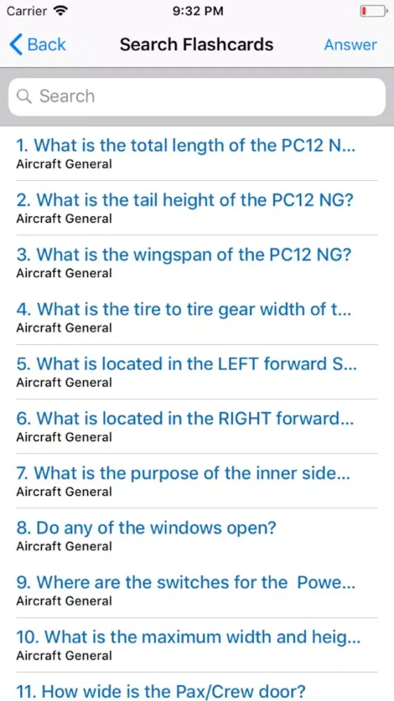 Capturas de tela do Pilatus PC12-47E NG Study App