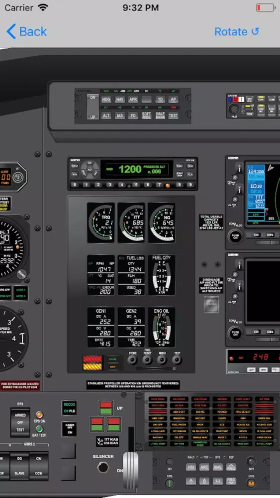 Capturas de tela do Pilatus PC12-47E NG Study App