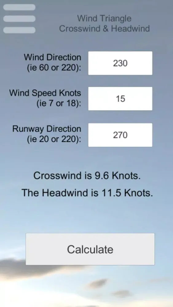 Flight Calculator Pilot Effect Screenshots