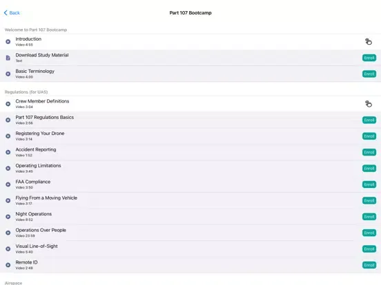 Screenshot di Part 107 Bootcamp iPad 