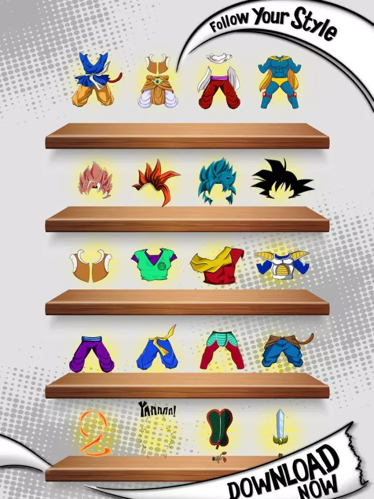 Saiyan Chibi Dress Up iPad  스크린샷