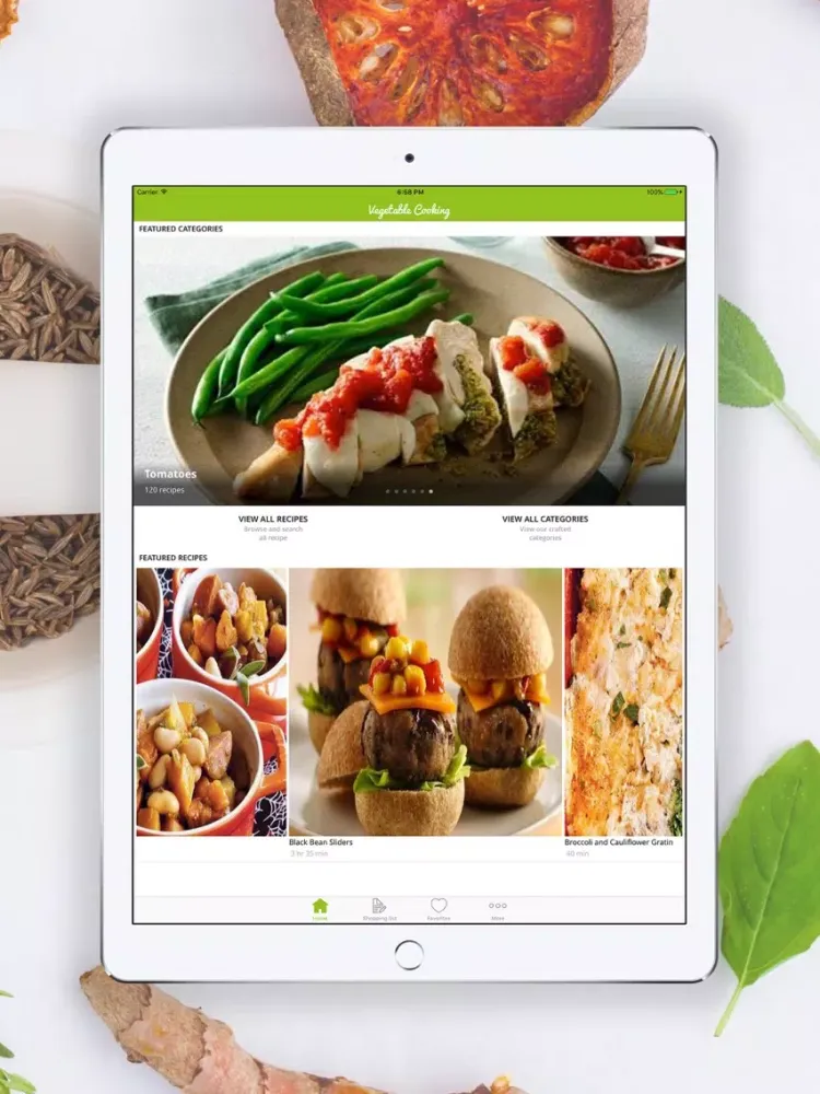 Delicious Vegetarian Recipes | Veggie Meals Plans iPad  Screenshots
