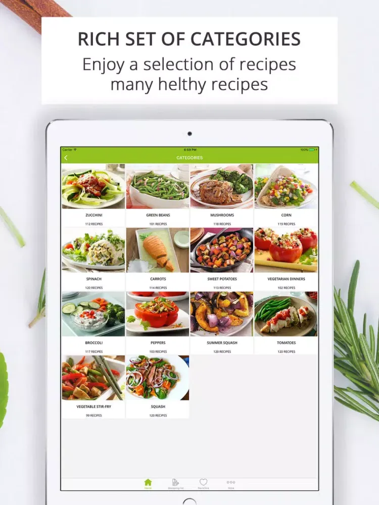 Delicious Vegetarian Recipes | Veggie Meals Plans iPad  Screenshots