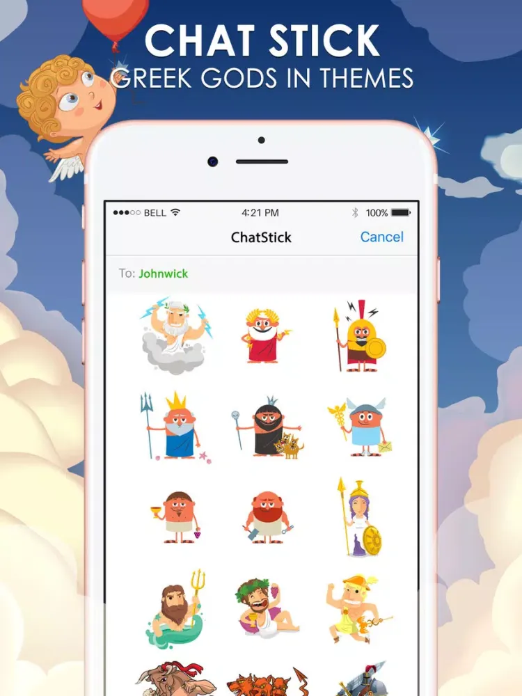 Capturas de tela do Greek Gods Emoji Sticker Keyboard Themes ChatStick iPad 