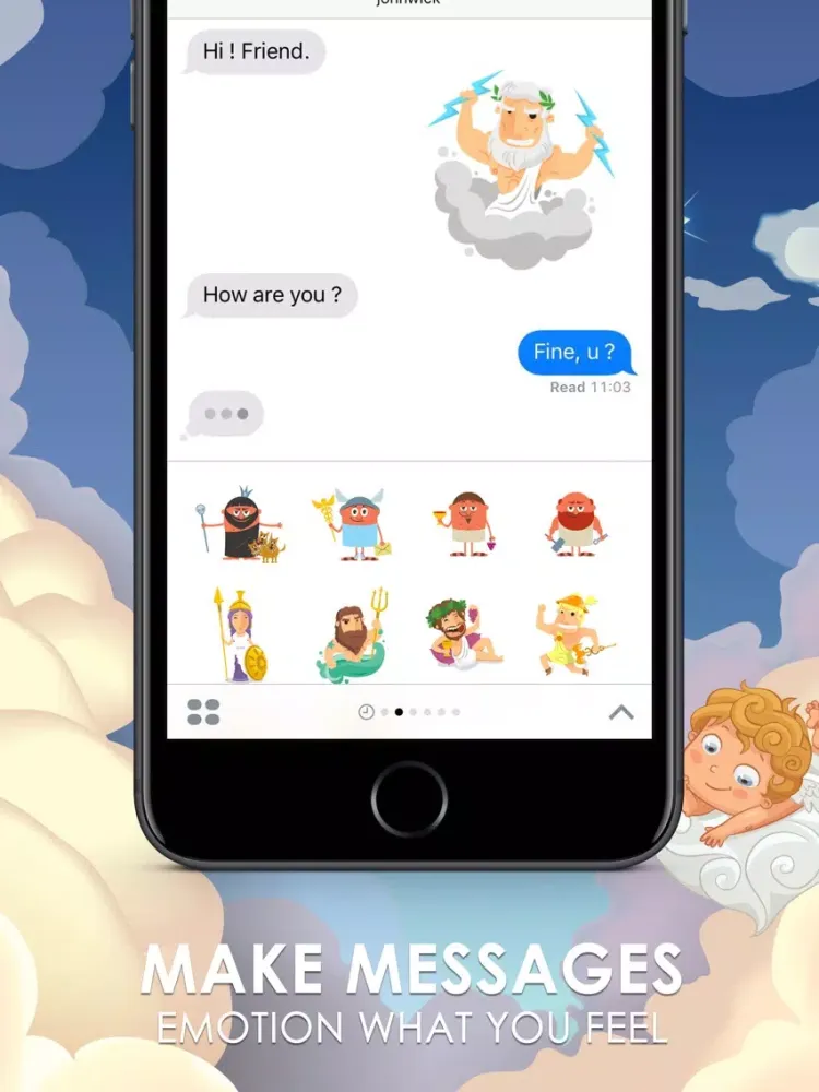Capturas de tela do Greek Gods Emoji Sticker Keyboard Themes ChatStick iPad 