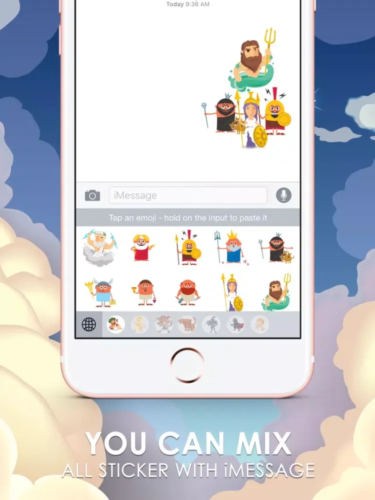 Capturas de tela do Greek Gods Emoji Sticker Keyboard Themes ChatStick iPad 