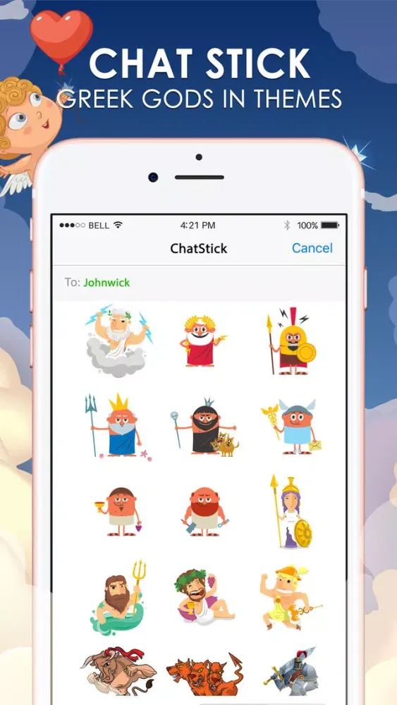 Capturas de tela do Greek Gods Emoji Sticker Keyboard Themes ChatStick