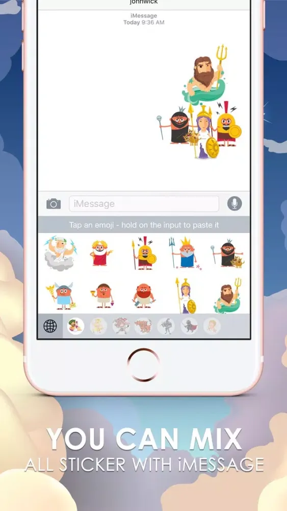 Capturas de tela do Greek Gods Emoji Sticker Keyboard Themes ChatStick