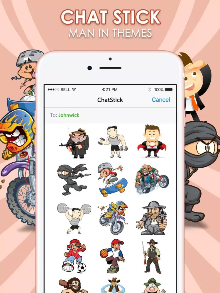 The Man Emoji Stickers Keyboard Themes ChatStick iPad  Ekran Görüntüleri