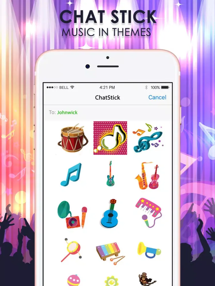 صور Music Emoji Stickers Keyboard Art Themes ChatStick iPad 