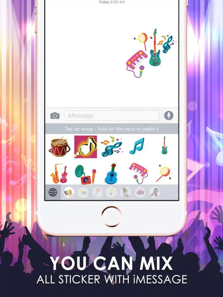 صور Music Emoji Stickers Keyboard Art Themes ChatStick iPad 