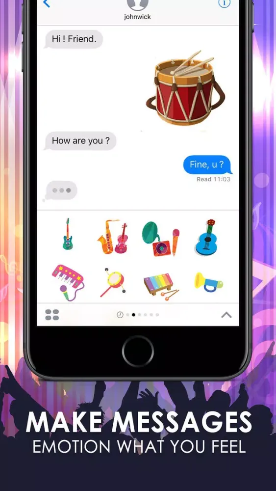 صور Music Emoji Stickers Keyboard Art Themes ChatStick