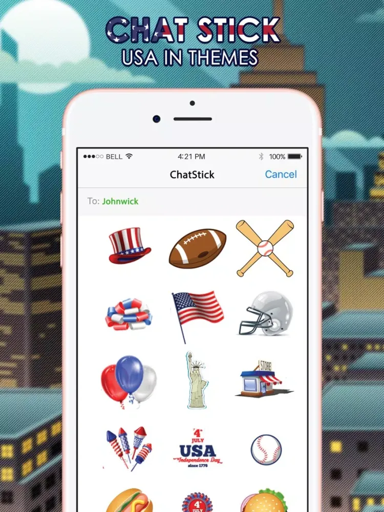 America Emoji Stickers Keyboard Themes ChatStick iPad 应用截图