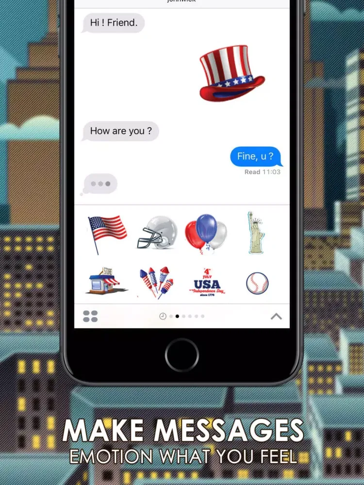 America Emoji Stickers Keyboard Themes ChatStick iPad 应用截图