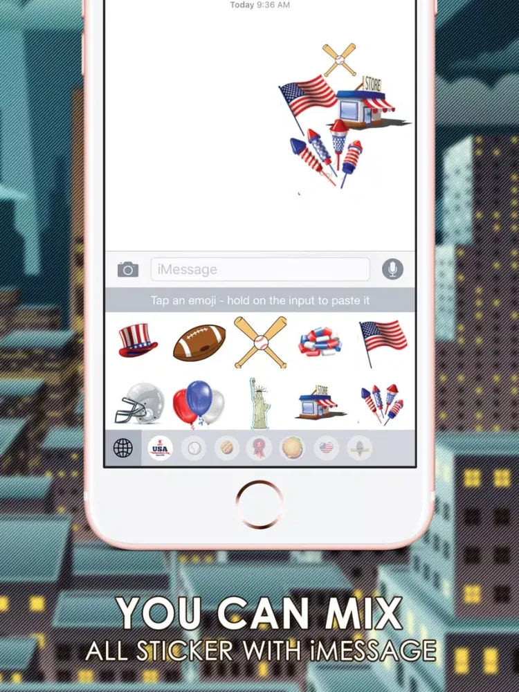 America Emoji Stickers Keyboard Themes ChatStick iPad 应用截图
