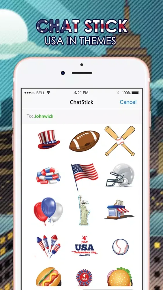 America Emoji Stickers Keyboard Themes ChatStick应用截图